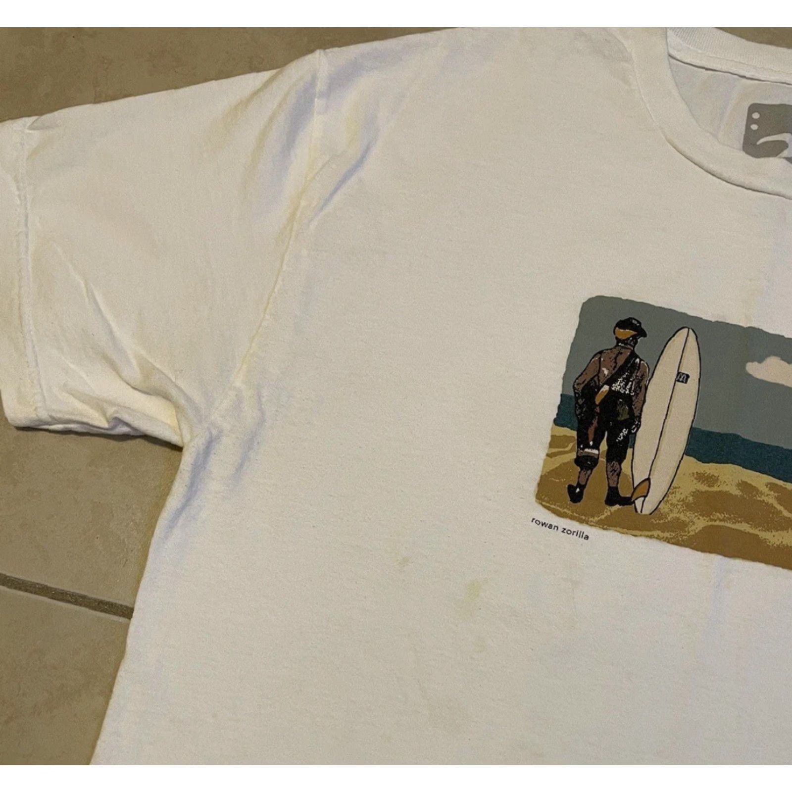 Quartersnacks Rowan Zorilla 2 Riser Pads Faded Shirt XL White T-Shirt Skateboarding Quartersnacks Distressed 90s Y2K Mens Shirt Size US XL / EU 56 / 4 - 6 Thumbnail
