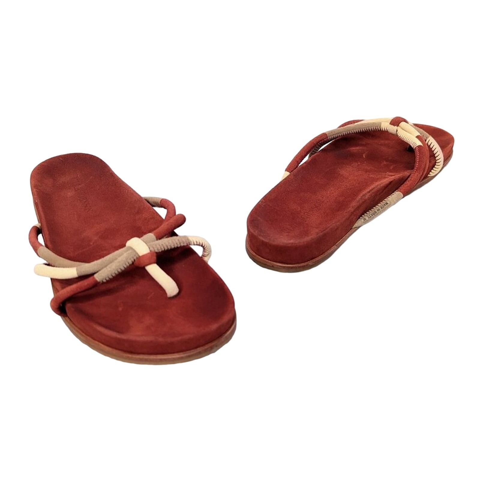 Ulla Johnson Ulla Johnson Tan Rust Color Adria Tricolor Suede Sandals 9.5 Size US 9.5 / IT 39.5 - 1 Thumbnail
