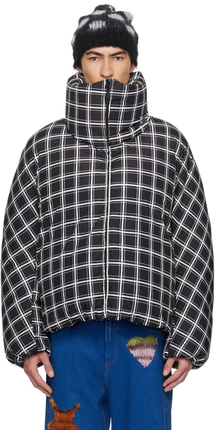 Marni o1w1db10824 Checked Down Jacket in Black White Size US M / EU 48-50 / 2 - 1 Thumbnail