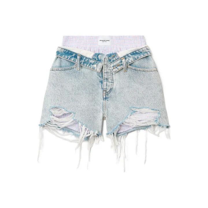 Alexander Wang Alexander Wang SS22 Distressed Denim Shorts for Women - Size 24" / US 00 / IT 34 - 1 Thumbnail