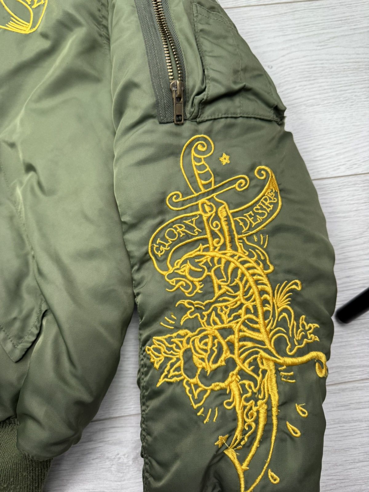 Christian Audigier × Ed Hardy × Vintage Vintage Ed Hardy By Christian Audigier MA1 Bomber Jacket Size US M / EU 48-50 / 2 - 6 Thumbnail