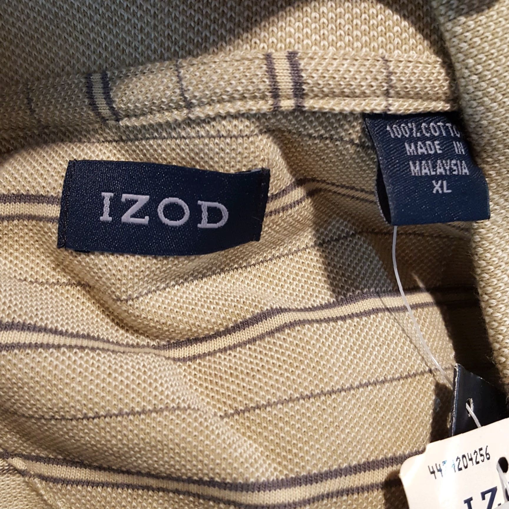 Izod VINTAGE IZOD Polo Shirt Men Beige Striped Golf XL Relaxed Fit Collar Shirt Size US XL / EU 56 / 4 - 5 Thumbnail