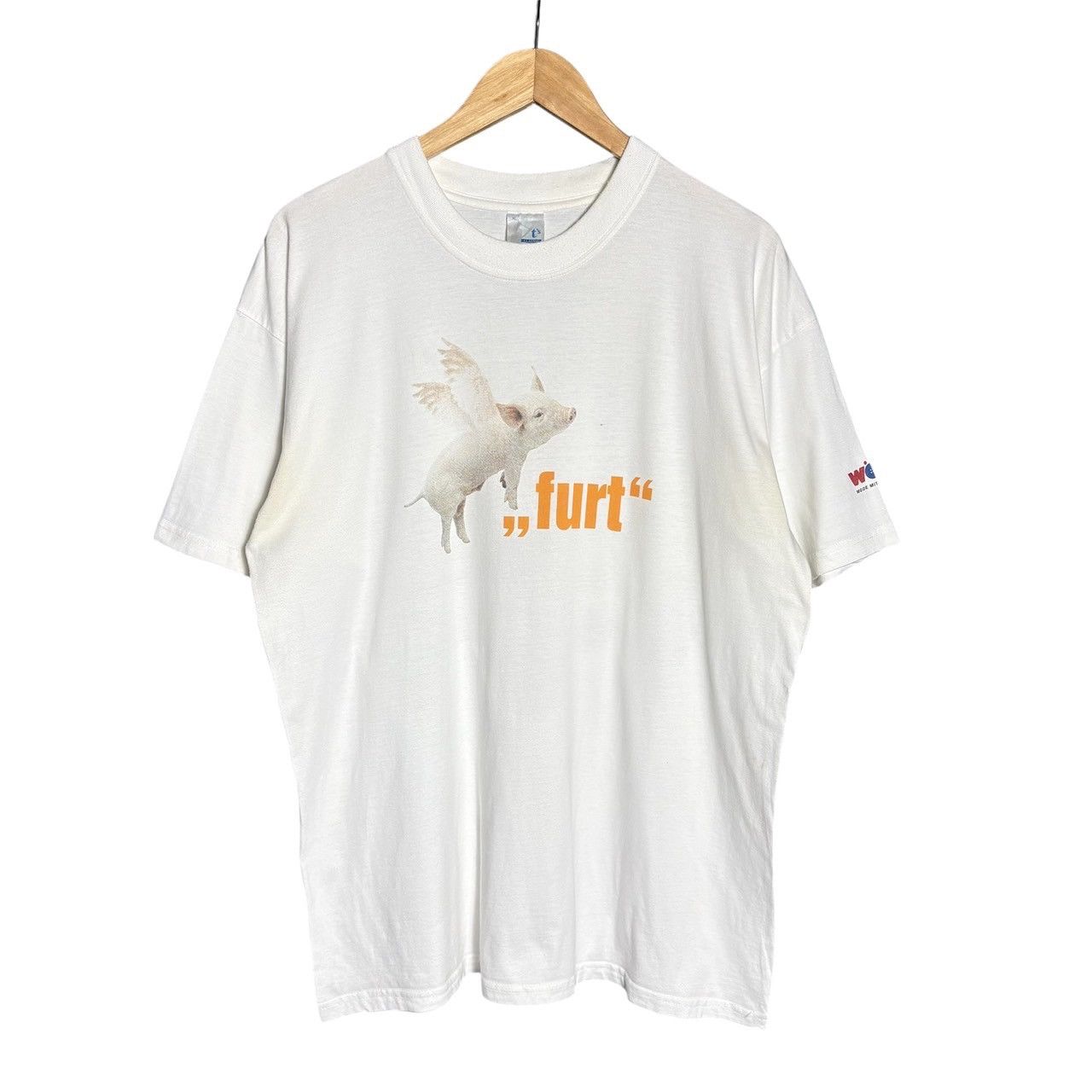 Vintage Vintage 90s WOHRL Furt Flying Pig Graphic T-Shirt Size US L / EU 52-54 / 3 - 1 Thumbnail