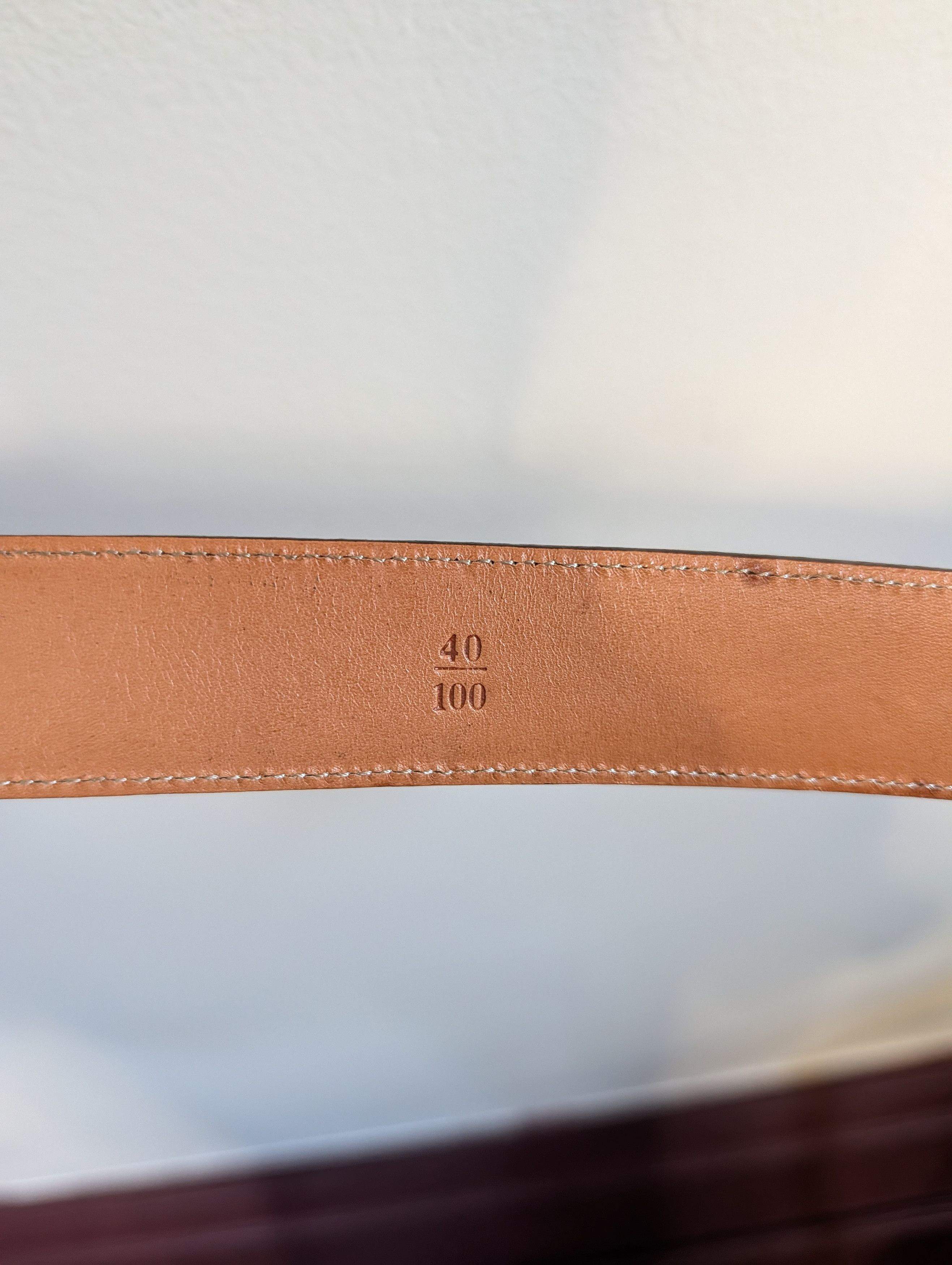 Trafalgar MiUSA brown hand polished cortina leather gold buckle belt Size 40 - 11 Thumbnail