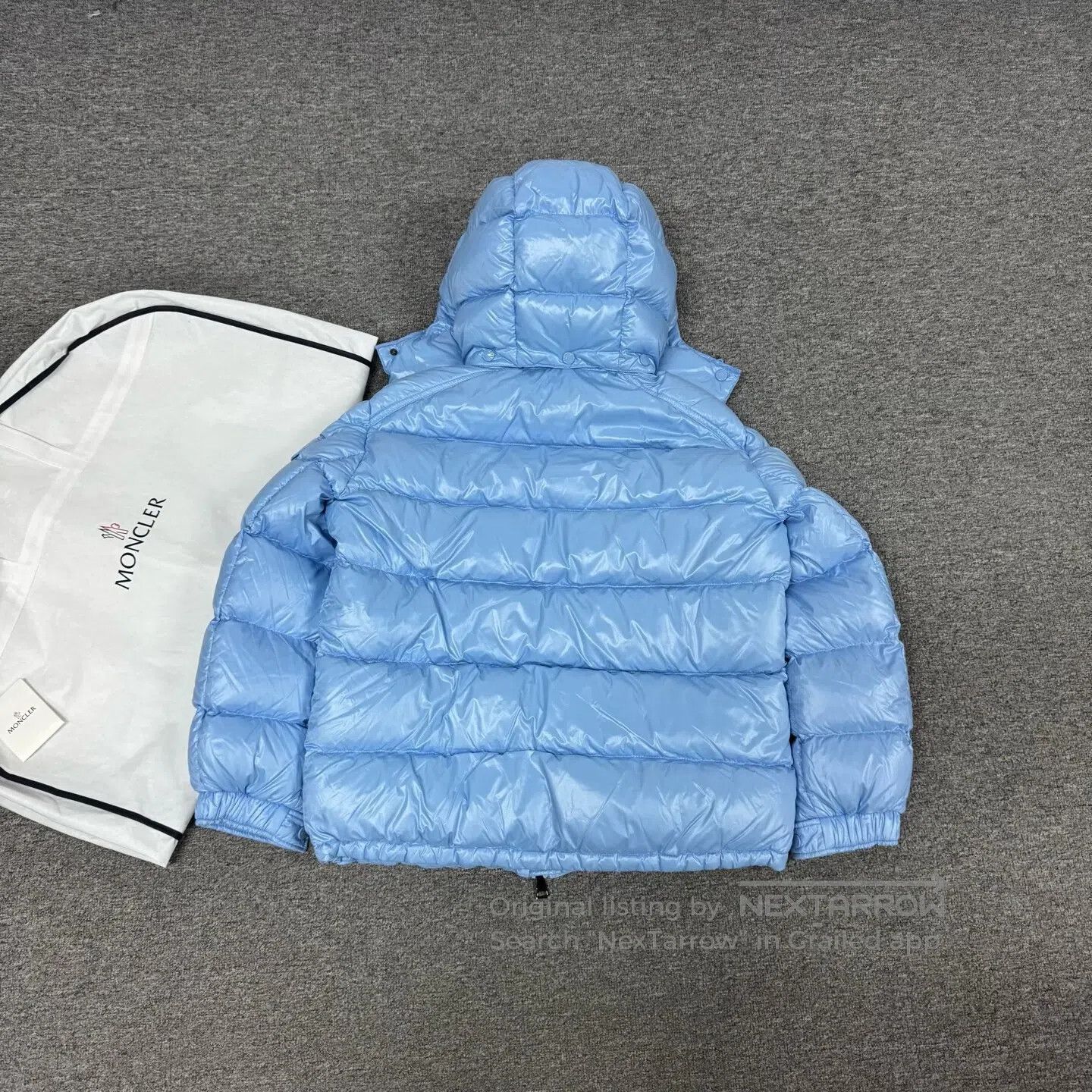 Moncler Moncler Maire Sky Blue Glossy Classic Hooded Down Jacket| Size US L / EU 52-54 / 3 - 2 Thumbnail