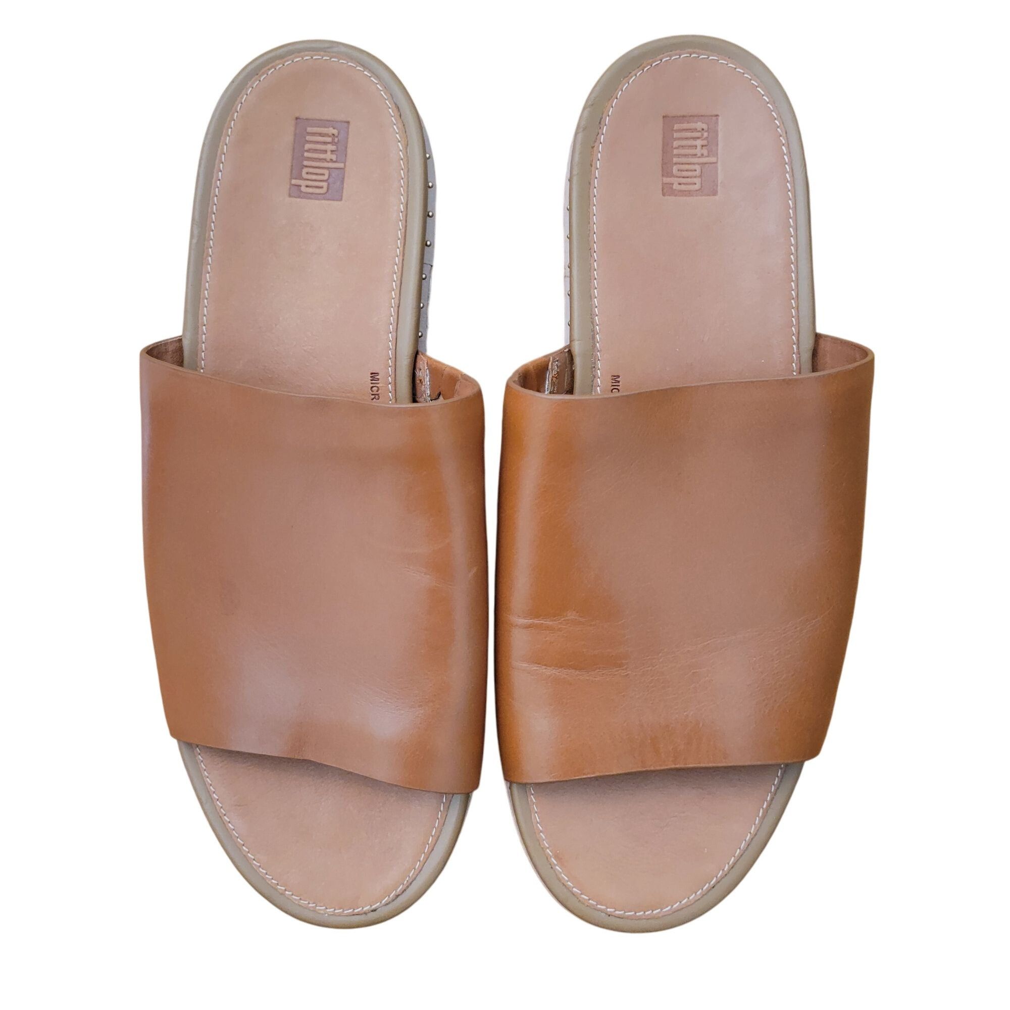 Other Fitflop 11 ELOISE Espadrille Tan Platform Slide Sandals Micr Size US 11 / IT 41 - 2 Thumbnail