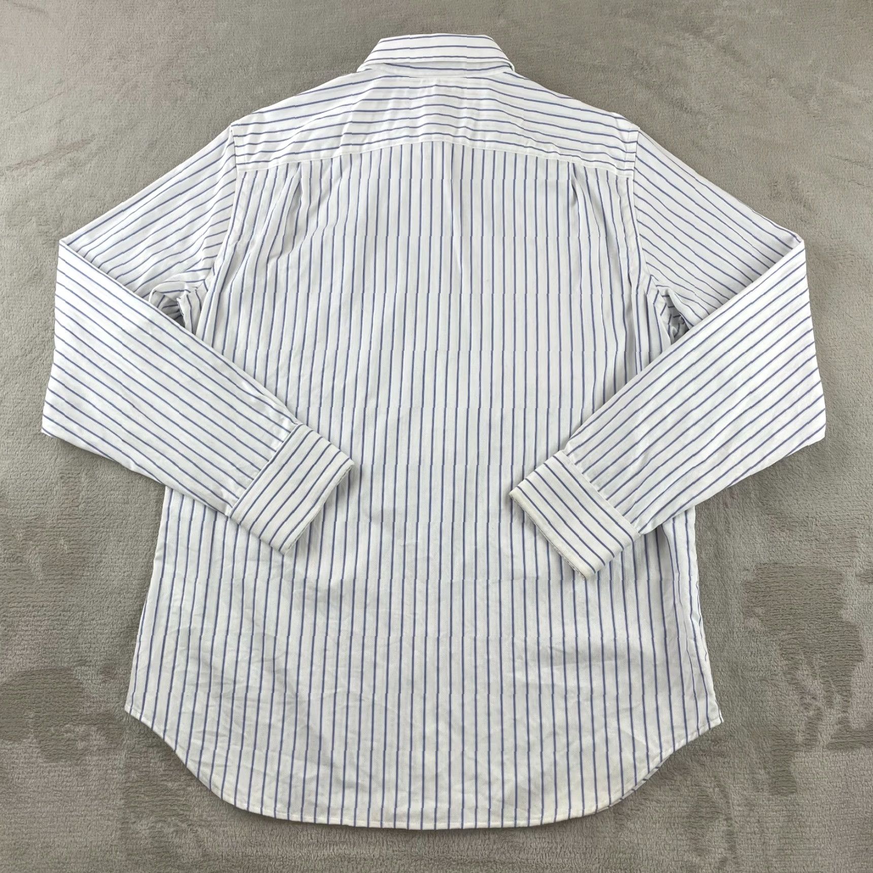 Banana Republic Banana Republic Shirt Men Large White Striped Non Iron Slim Fit Long Sleeve Size US L / EU 52-54 / 3 - 4 Thumbnail