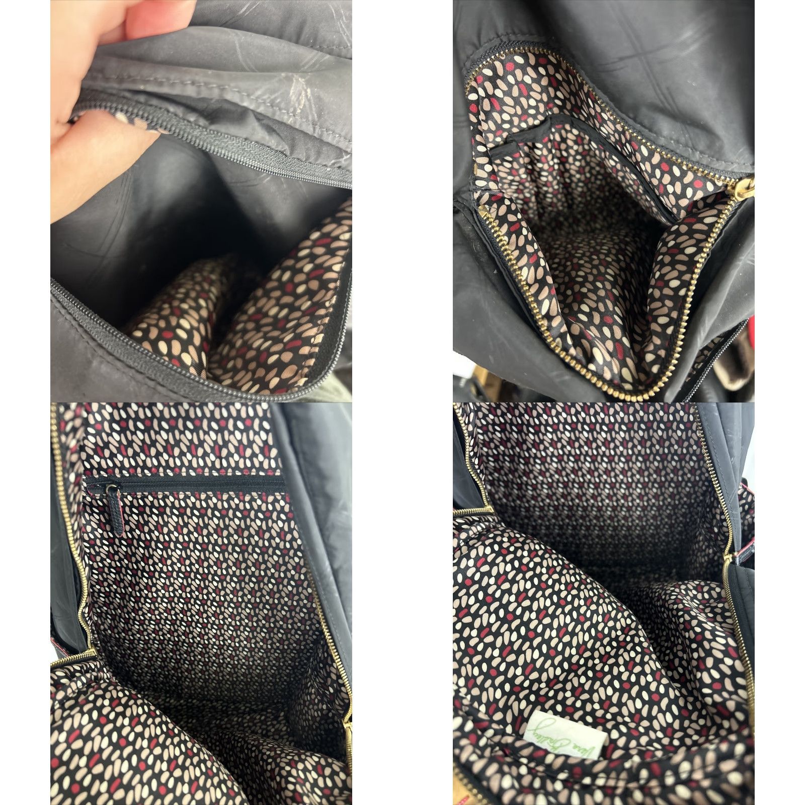 Vera Bradley Vera Bradley Backpack Women School Black 14.5x11.5x5 Polyester Signs Of Wear Women's Backpack Size ONE SIZE - 8 Thumbnail