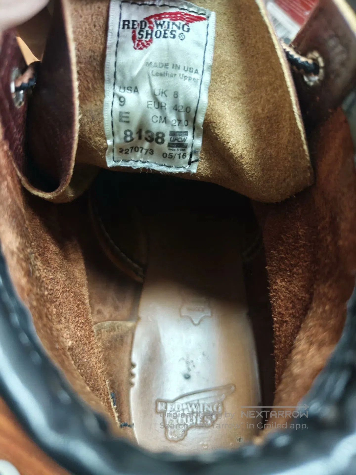 Red Wing Red Wing 8138 Lychee Grain. Size US 9 / EU 42 - 9 Thumbnail