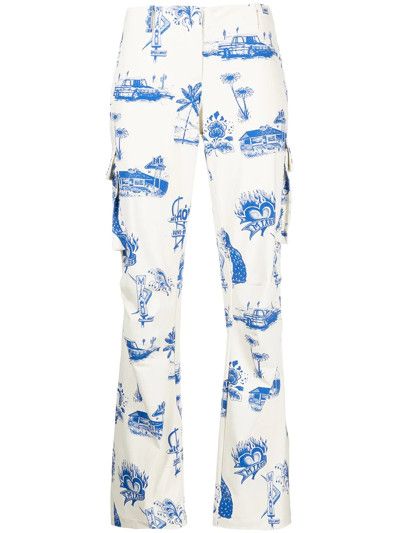 Miaou o1mle0425 Crybaby Raven Cargo Pant in White & Blue Size 30" / US 8 / IT 44 - 1 Thumbnail