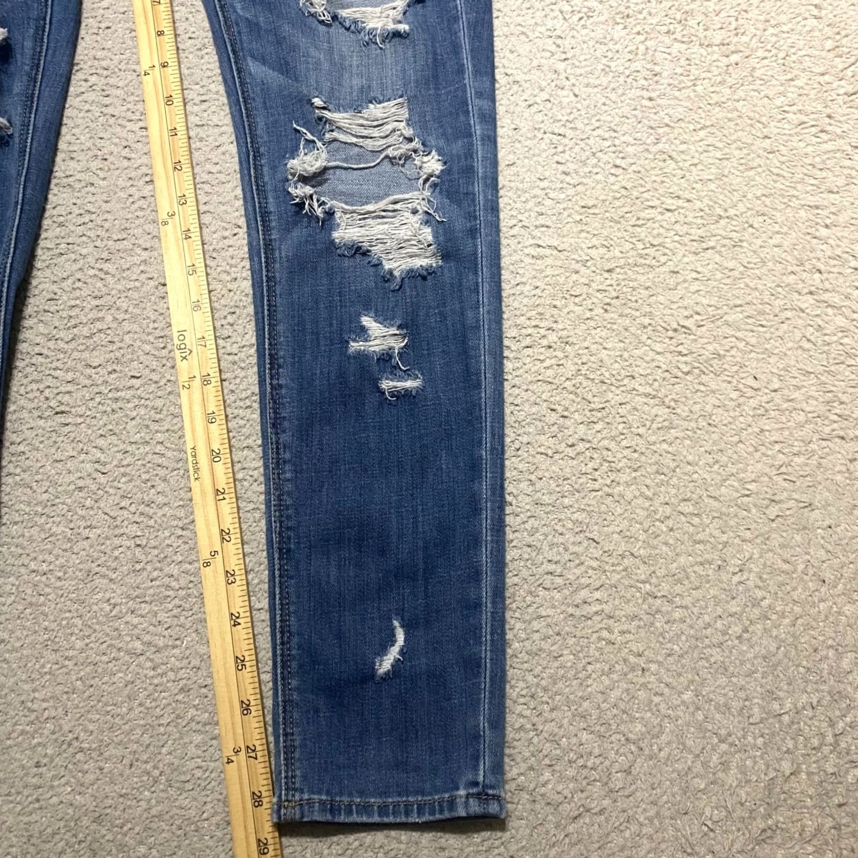 American Eagle Outfitters American Eagle Outfitters Jeans Tomgirl Womens 0 Blue Denim Distressed Stretch Tapered Medium Wash Casual Womens Jeans Size 25" / US 0 / IT 36 - 7 Thumbnail