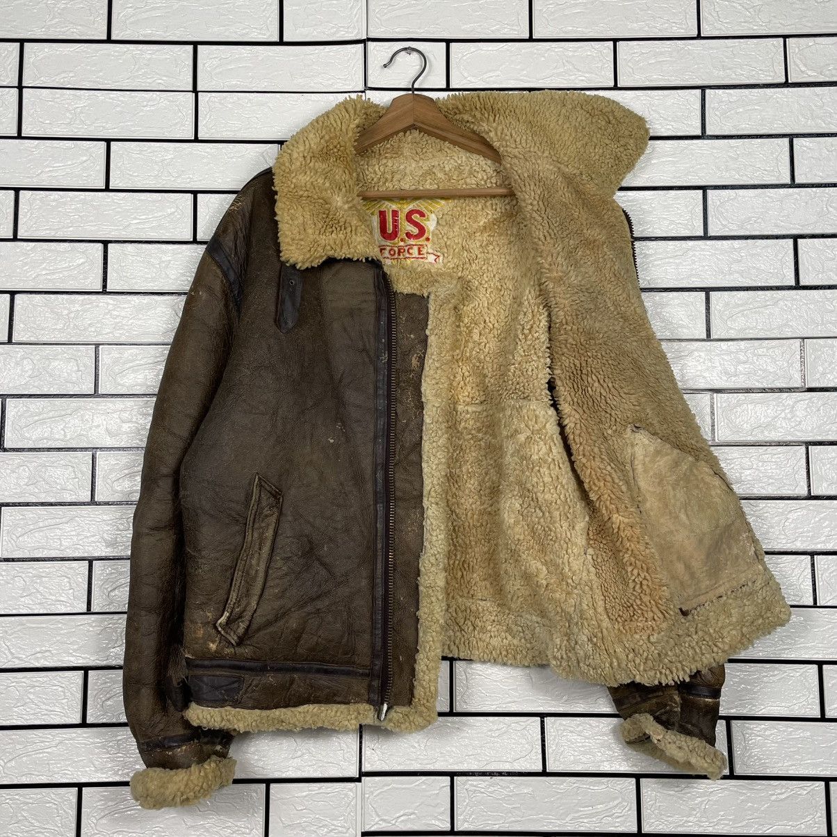 Japanese Brand Vintage US Force Sheepskin Shearling B3 Bomber Jacket Size US M / EU 48-50 / 2 - 11 Thumbnail