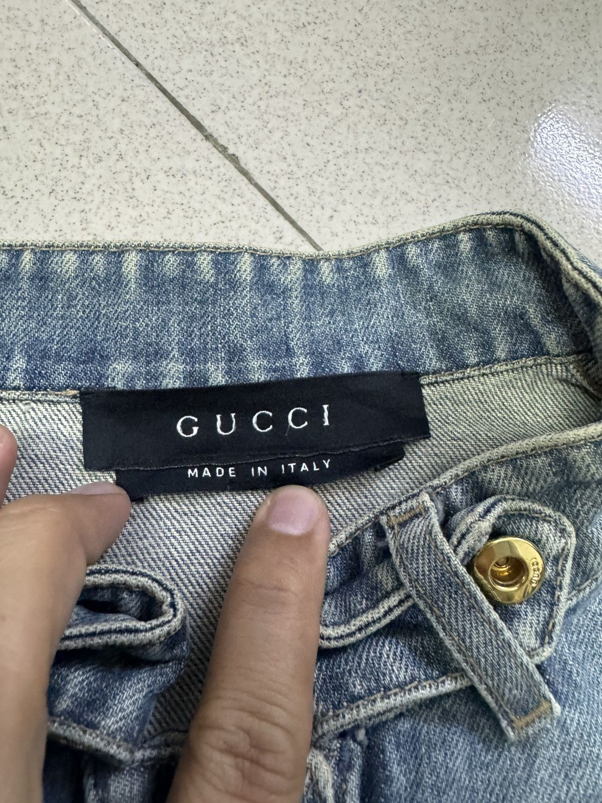 Gucci VINTAGE 2004 GUCCI X TOM FORD BAMBOO BELT DENIM JACKET Size M / US 6-8 / IT 42-44 - 3 Thumbnail