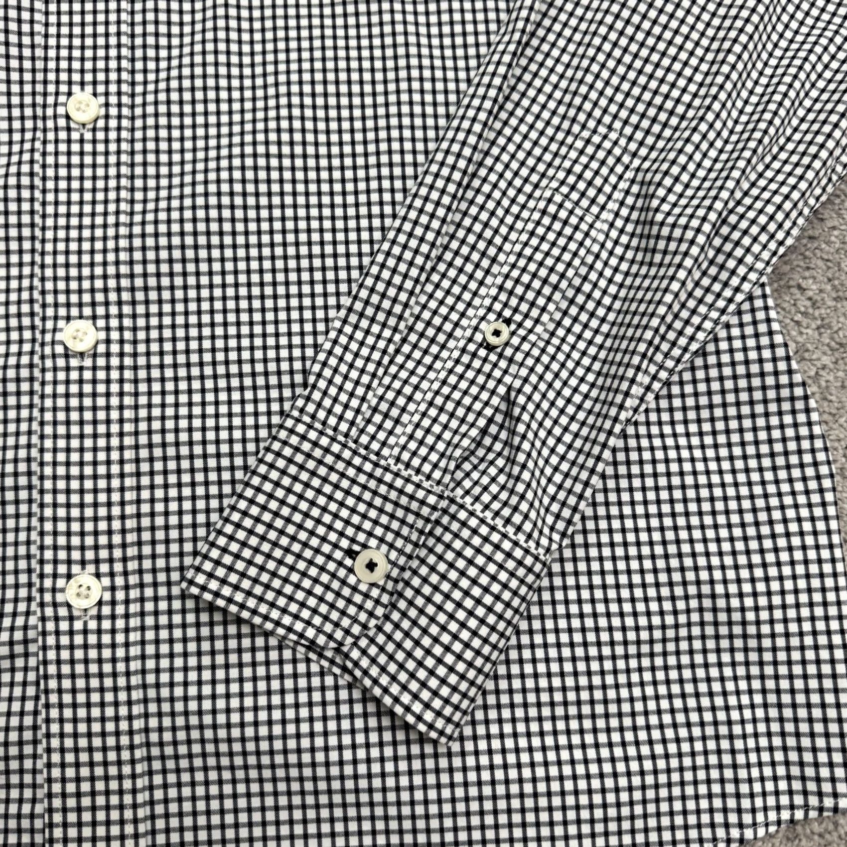 UNTUCKit UNTUCKit Wagner Shirt Mens Medium Black White Gingham Check Button Down Nylon Size US M / EU 48-50 / 2 - 5 Thumbnail