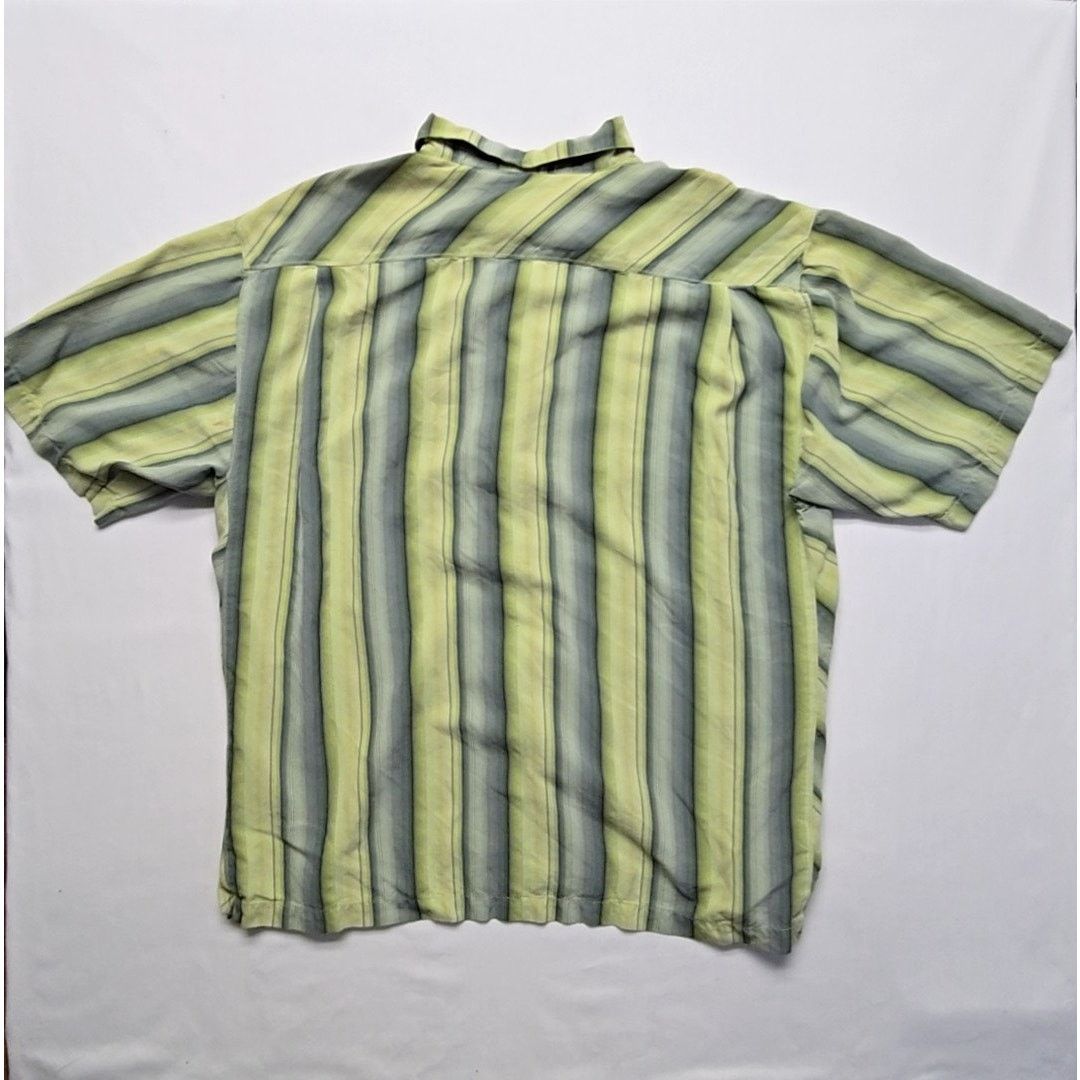 Tommy Bahama Tommy Bahama Striped Silk Shirt Green Blue Mens XL Button Up Size US XL / EU 56 / 4 - 6 Thumbnail