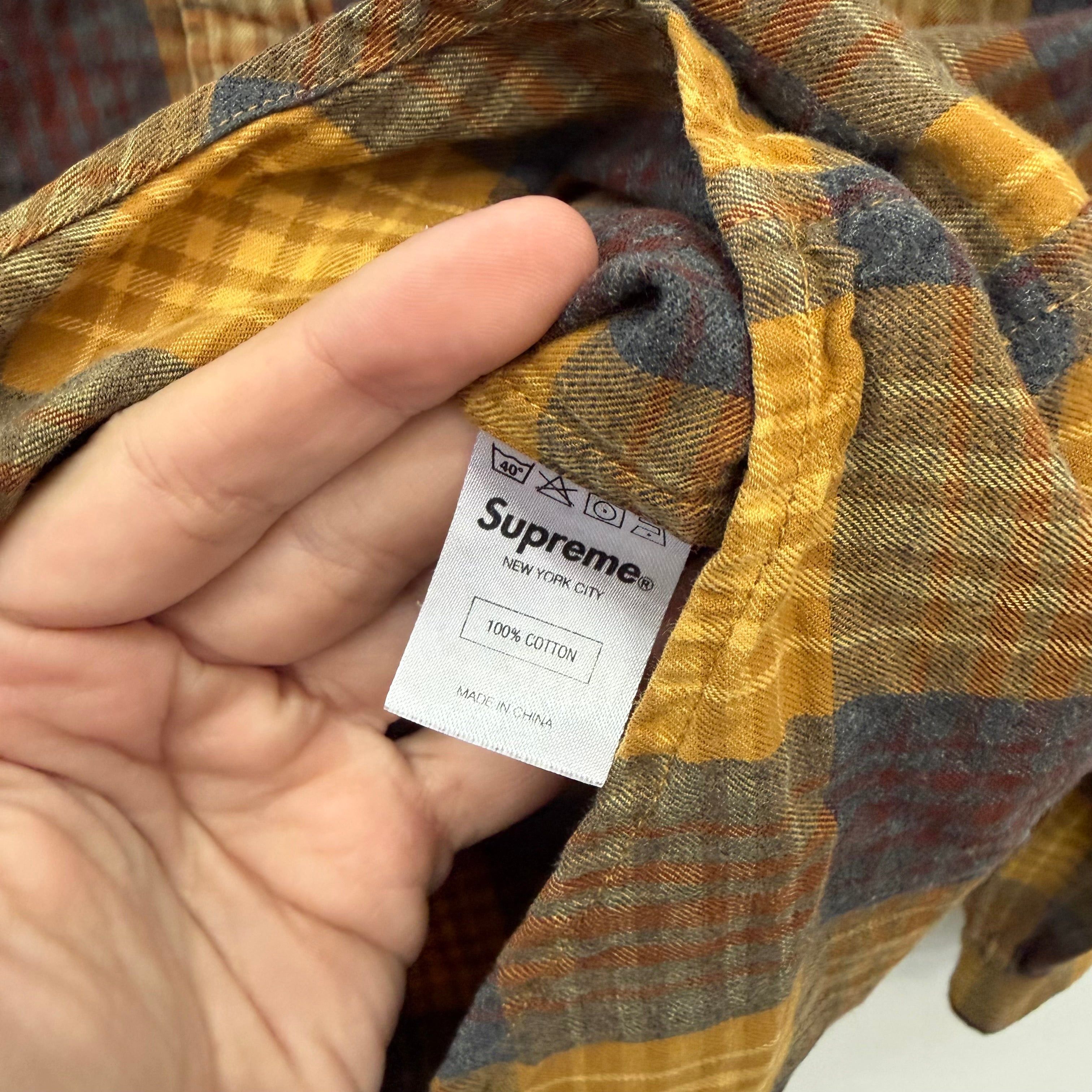 Supreme Supreme Flannel Longsleeve Shirt Yellow - Size L Size US L / EU 52-54 / 3 - 4 Thumbnail