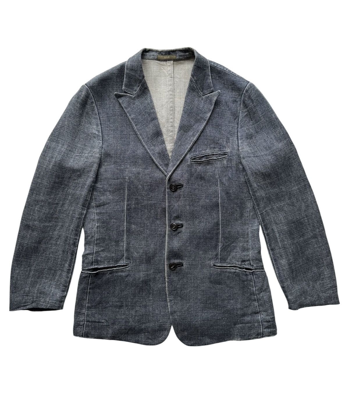 Yohji Yamamoto 90s AAR YOHJI YAMAMOTO Herringbone Twill Leather Finishing Size US M / EU 48-50 / 2 - 1 Thumbnail