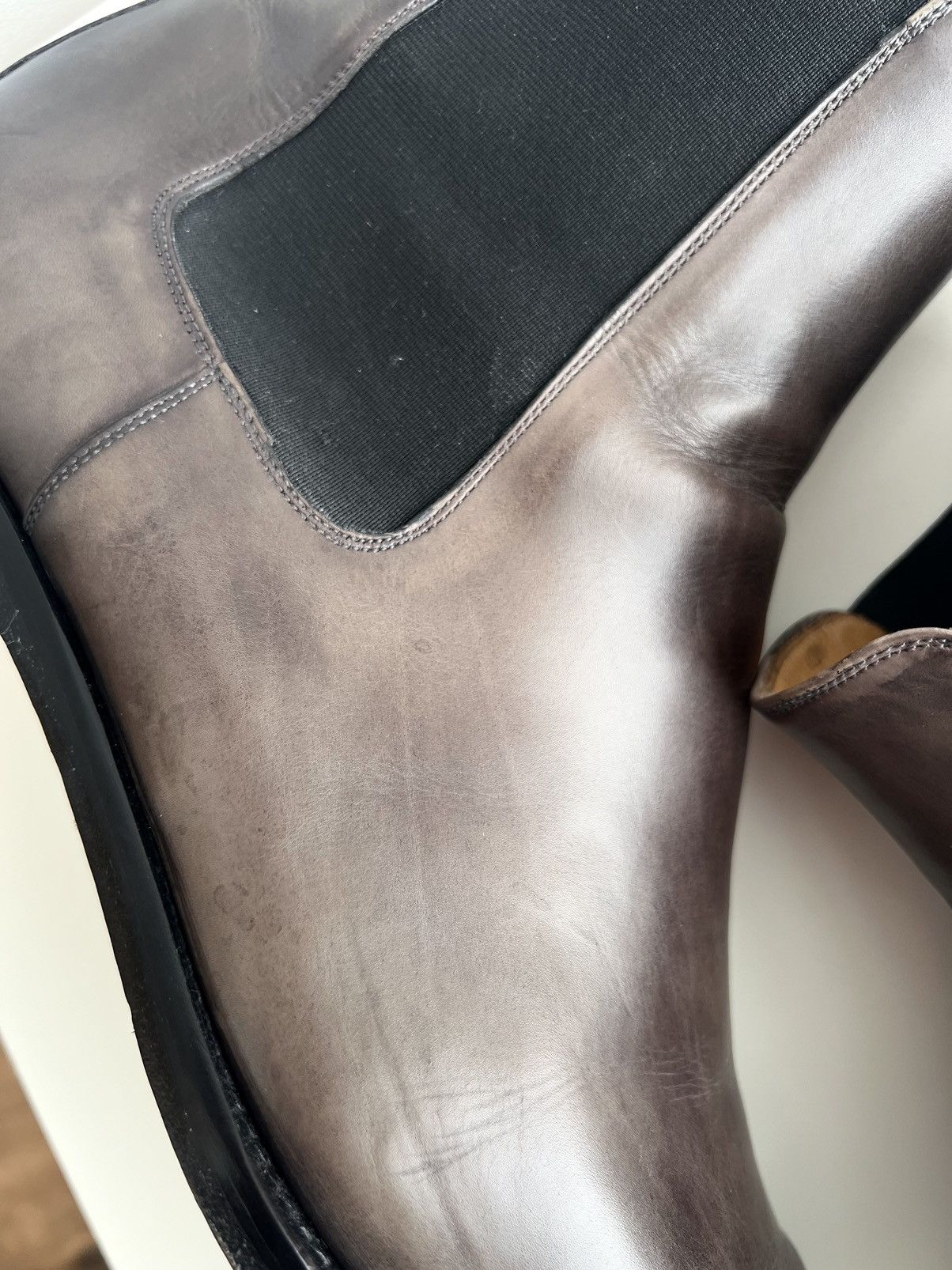 Berluti Luxury Magnanni Lonny Leather Chelsea Boots Grey Size US 11 / EU 44 - 14 Thumbnail