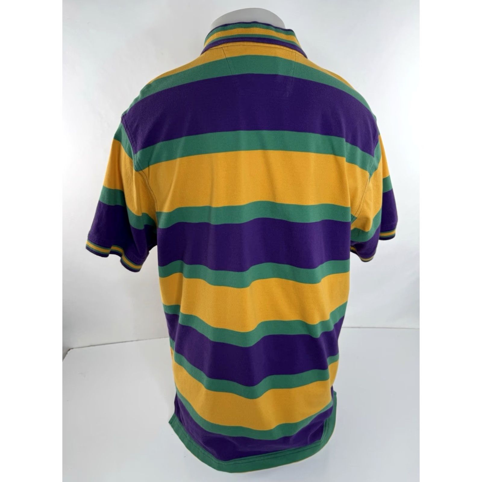 Vintage PERLIS MARDI GRAS Striped Embroidered Crawfish Mens L Polo Shirt Size US L / EU 52-54 / 3 - 4 Thumbnail