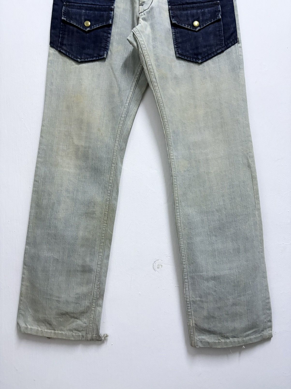 Number (N)ine 2000’s Number (N)ine Multi Pocket Distress Denim Jeans Size US 30 / EU 46 - 5 Thumbnail