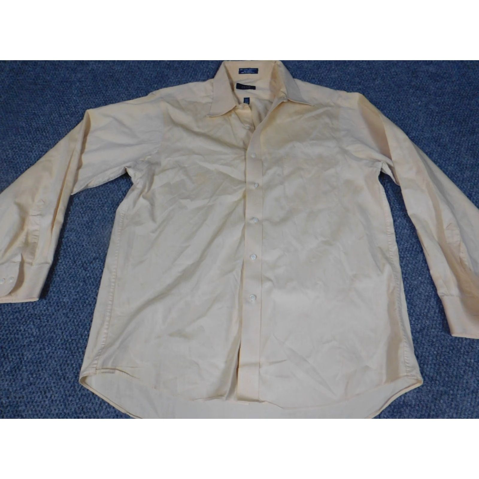Izod IZOD Mens Shirt 16.5 Yellow Easy Care Button-Down Solid Knit Cotton Long Sleeve Size US XL / EU 56 / 4 - 2 Thumbnail