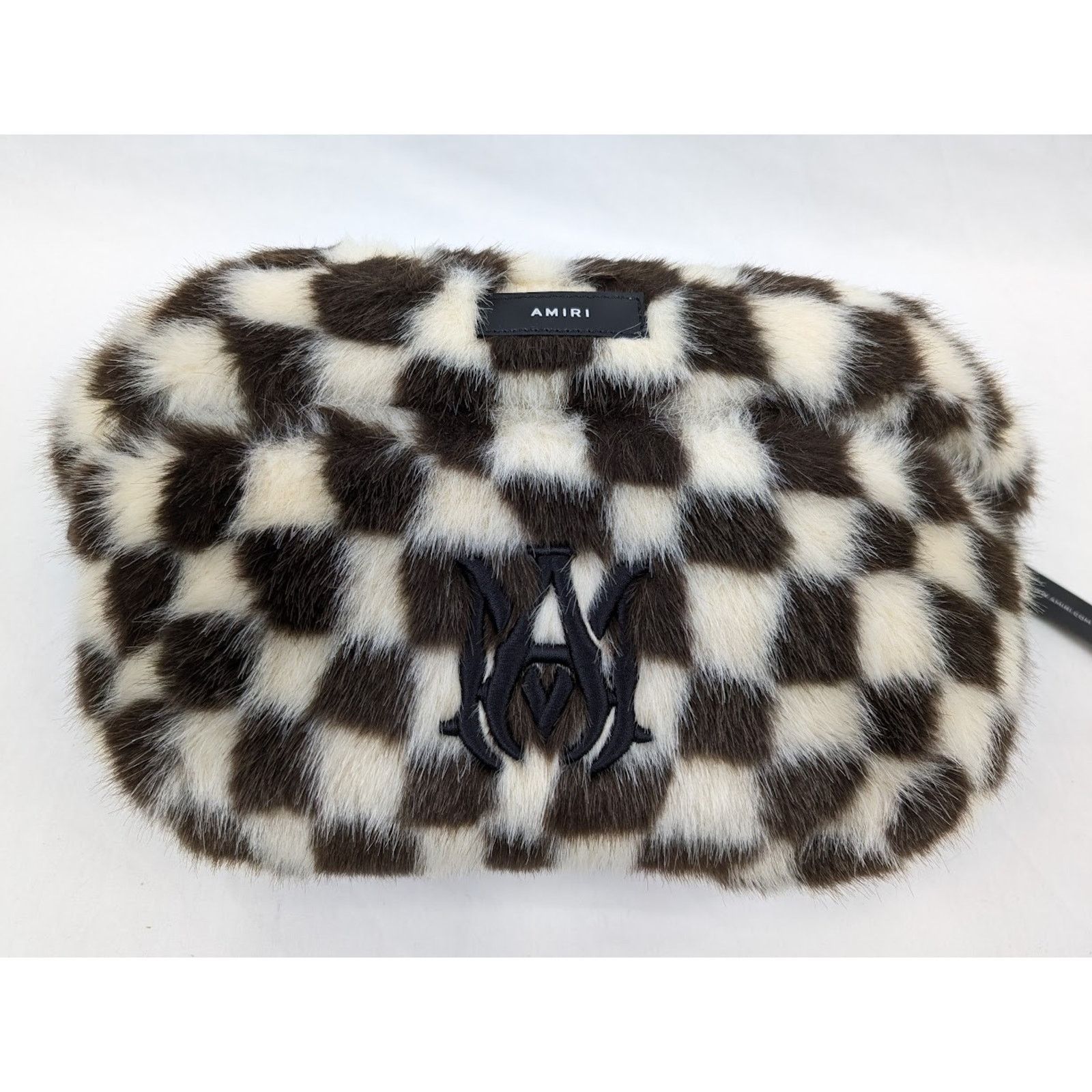 Amiri o1rshd1 DUP/ Size: OS/Faux Fur Checkered Bumbag Black/White Size ONE SIZE - 3 Thumbnail