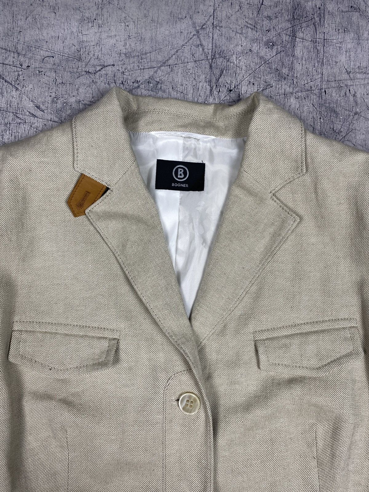 Bogner Bogner Beige Linen Cotton Tailored Blazer EU44 XL luxury Size XL / US 12-14 / IT 48-50 - 5 Thumbnail