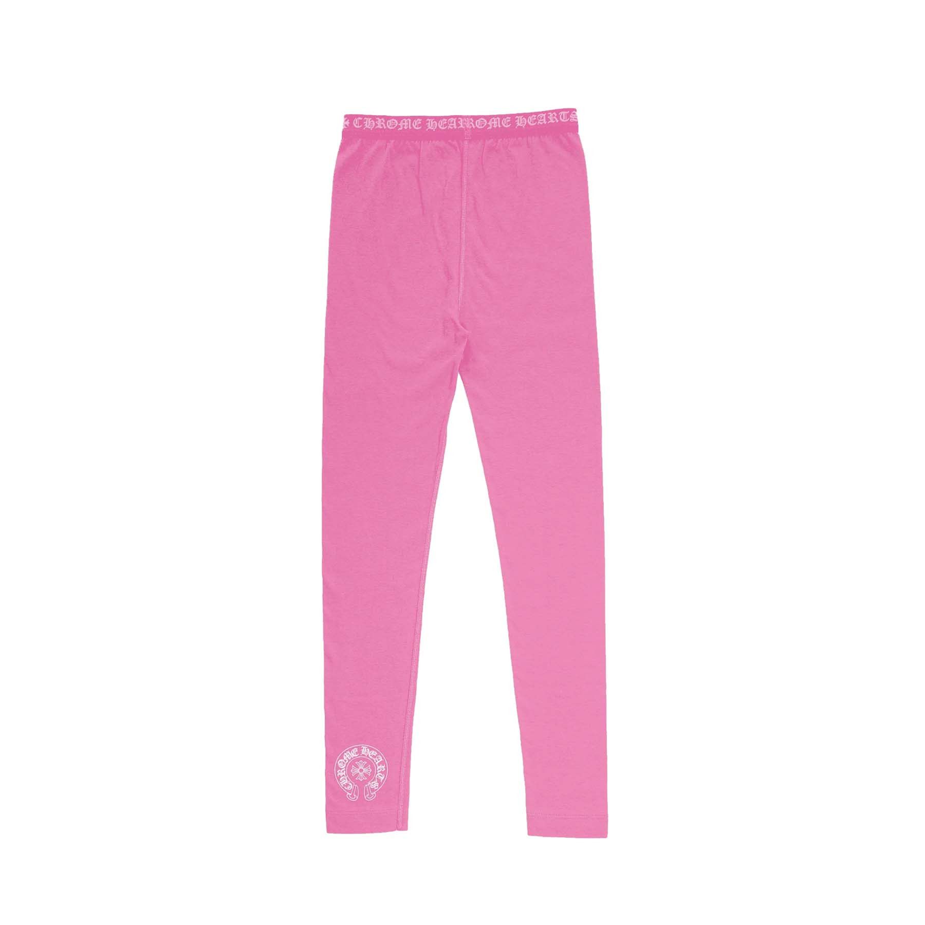 Chrome Hearts Chrome Hearts Pink Horseshoe Logo Stretch Leggings Size 27" / US 4 / IT 40 - 1 Thumbnail