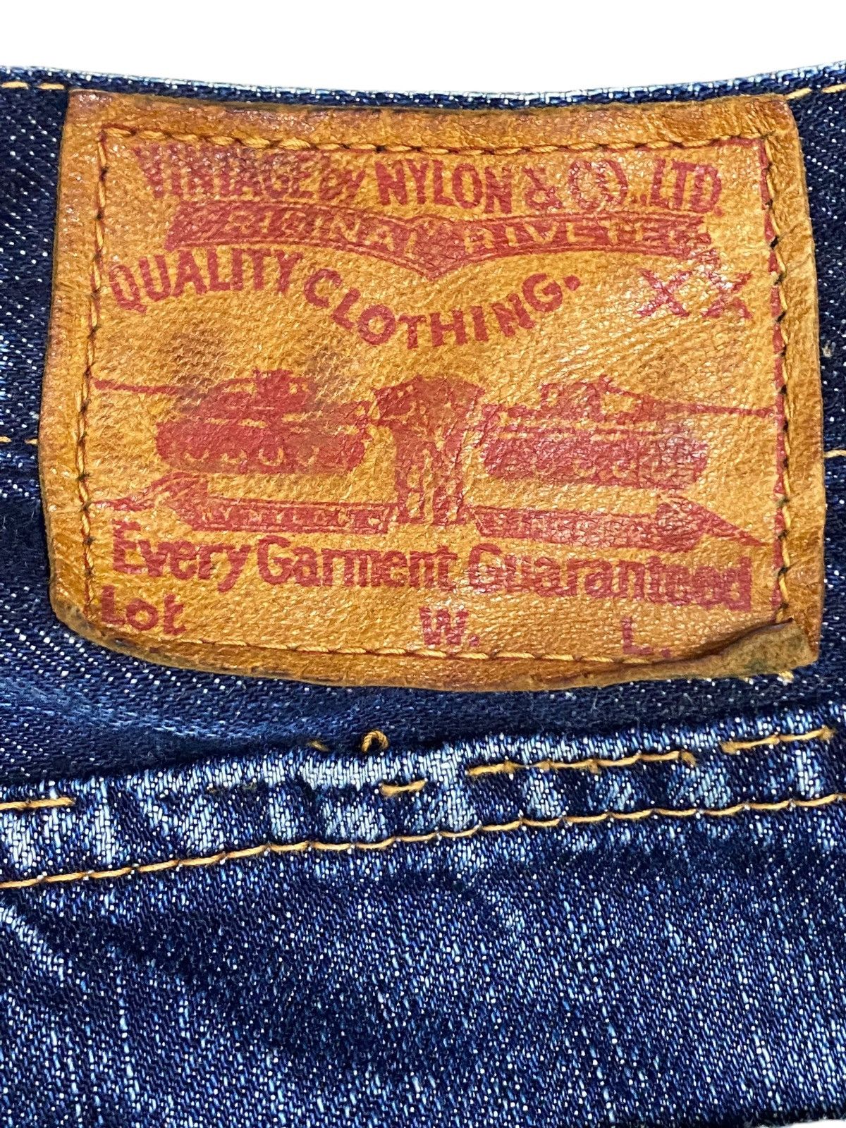 Japanese Brand Vintage Nylon Blue Wash Distressed Loose Jeans Size US 29 - 11 Thumbnail