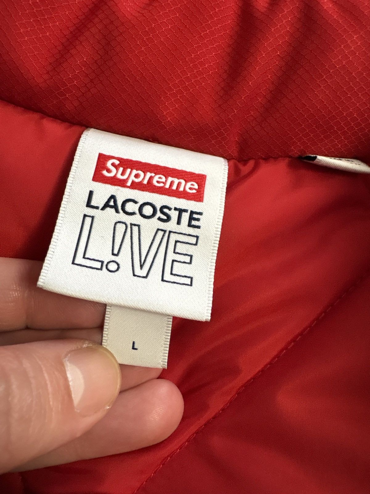 Lacoste × Supreme Puffy Half Zip Up Jacket ( FW19 ) Size US L / EU 52-54 / 3 - 6 Thumbnail