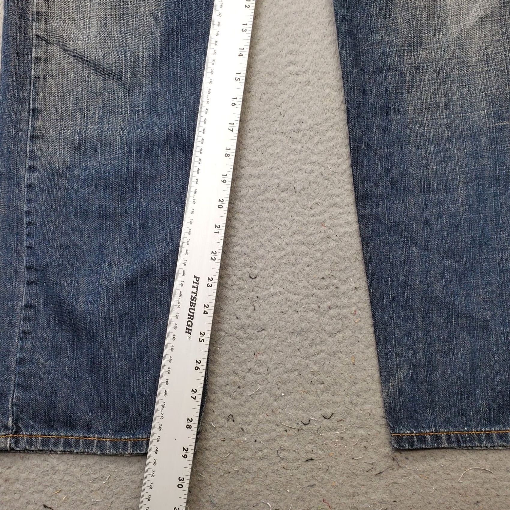 Levi's Levi's 505 Straight Leg Jeans Mens 36x30 Blue Denim Whiskered Double-Stitch Jeans Size US 36 / EU 52 - 4 Thumbnail