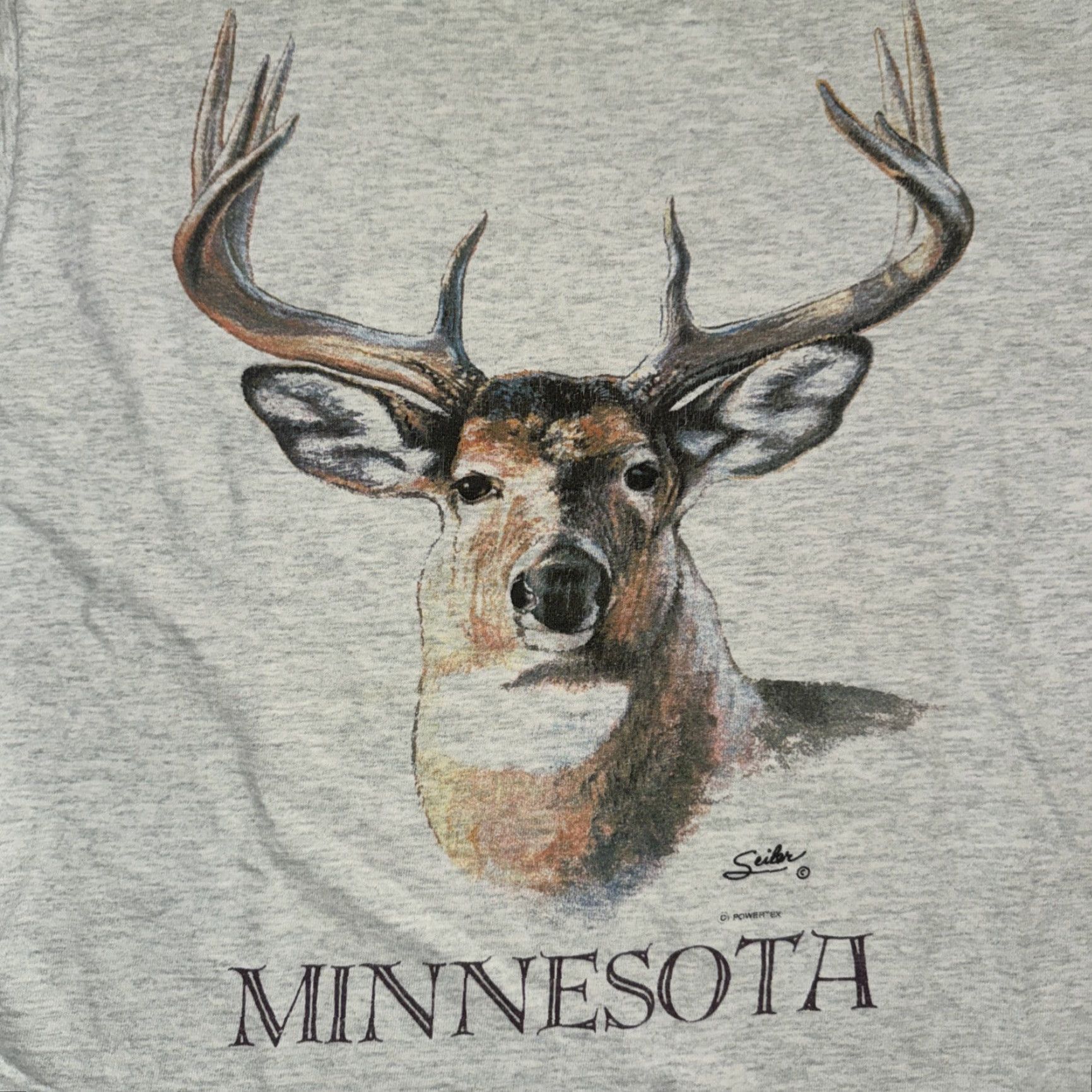 Fruit Of The Loom VINTAGE Minnesota Deer T-Shirt Fruit of the Loom 90s Single Stitch Gray L Mens Size US L / EU 52-54 / 3 - 2 Thumbnail
