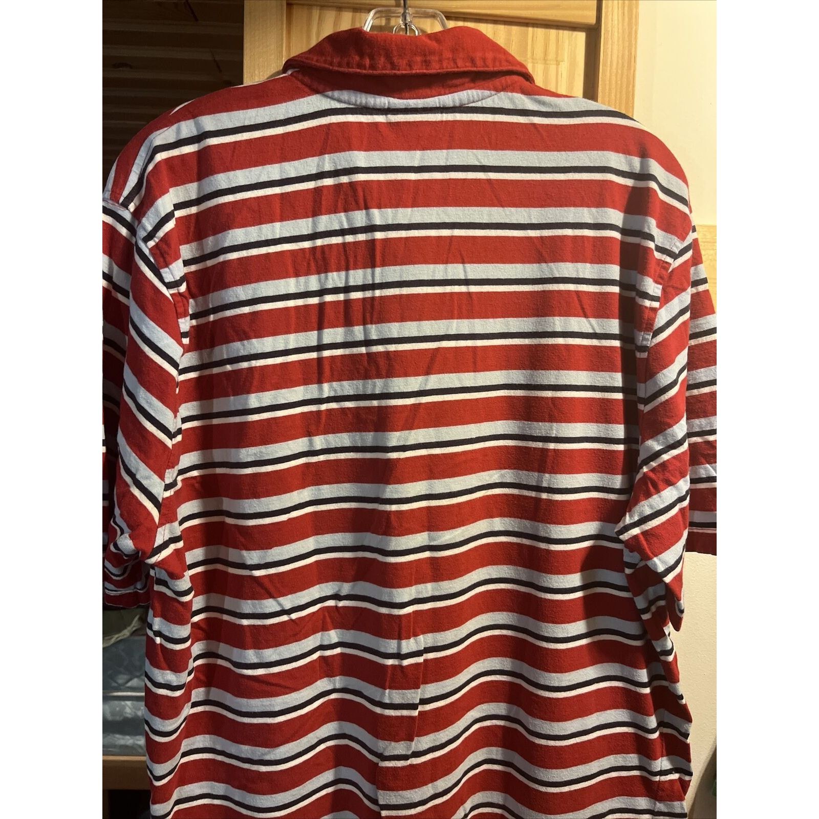 Brooks Brothers Brooks Brothers Mens XL Red Striped Button Cotton Polo Shirt Size US XL / EU 56 / 4 - 15 Thumbnail