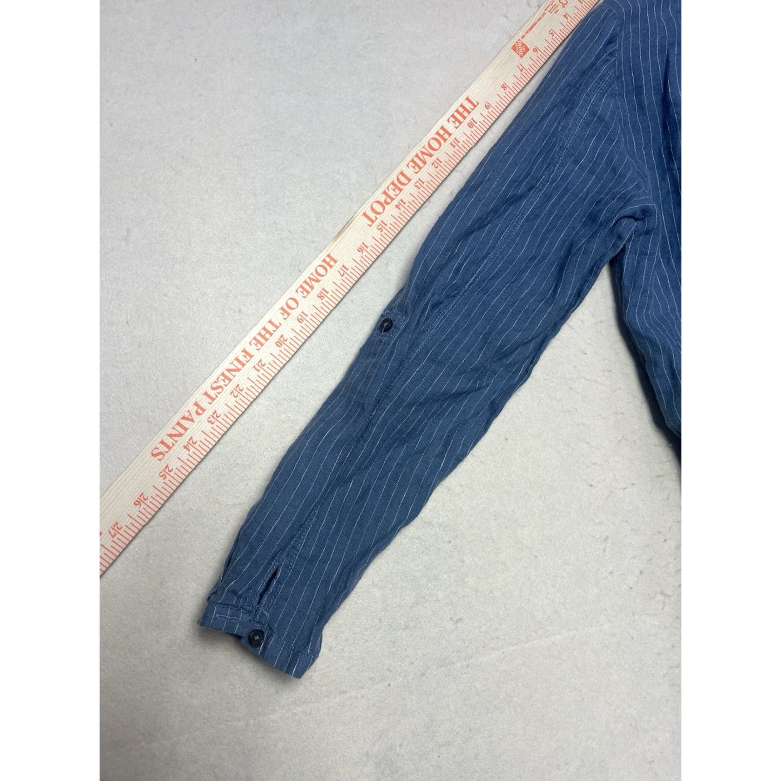 Michael Stars Michael Stars Women Dress Linen Long Sleeve Button Front A-Line Knee Length Blue M Size M / US 6-8 / IT 42-44 - 5 Thumbnail