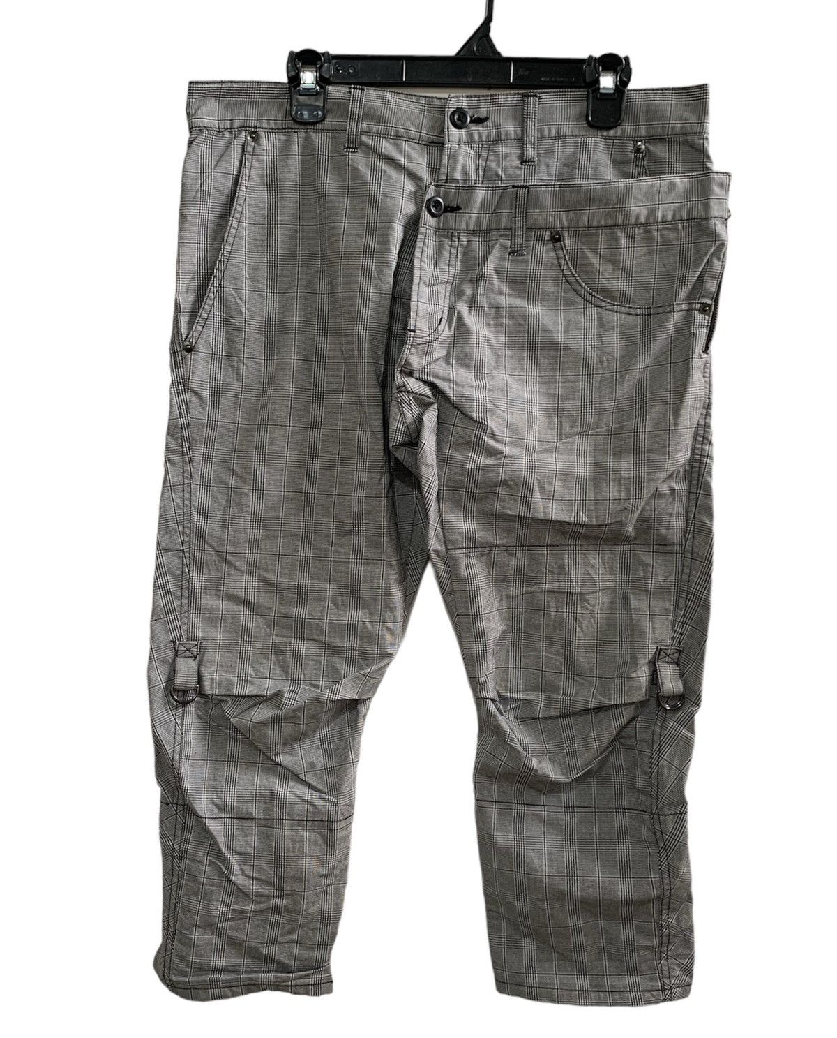 image of Semantic Design Double Waist Roll Up Pant in Grey Plaid, Men's (Size 36)