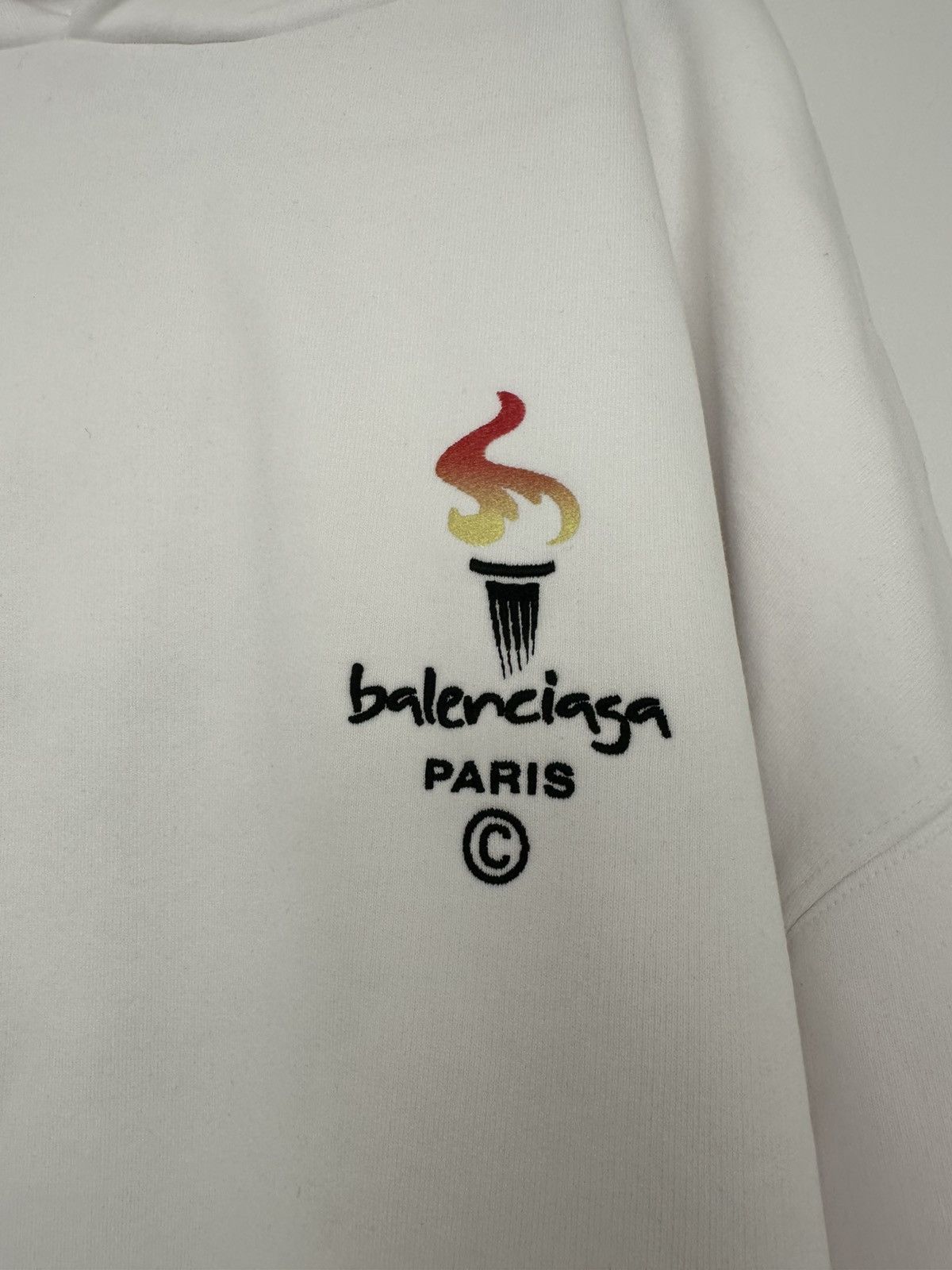 Balenciaga PARIS OLYMPICS EMBROIDERY HOODIE IN WHITE Size US XS / EU 42 / 0 - 11 Thumbnail