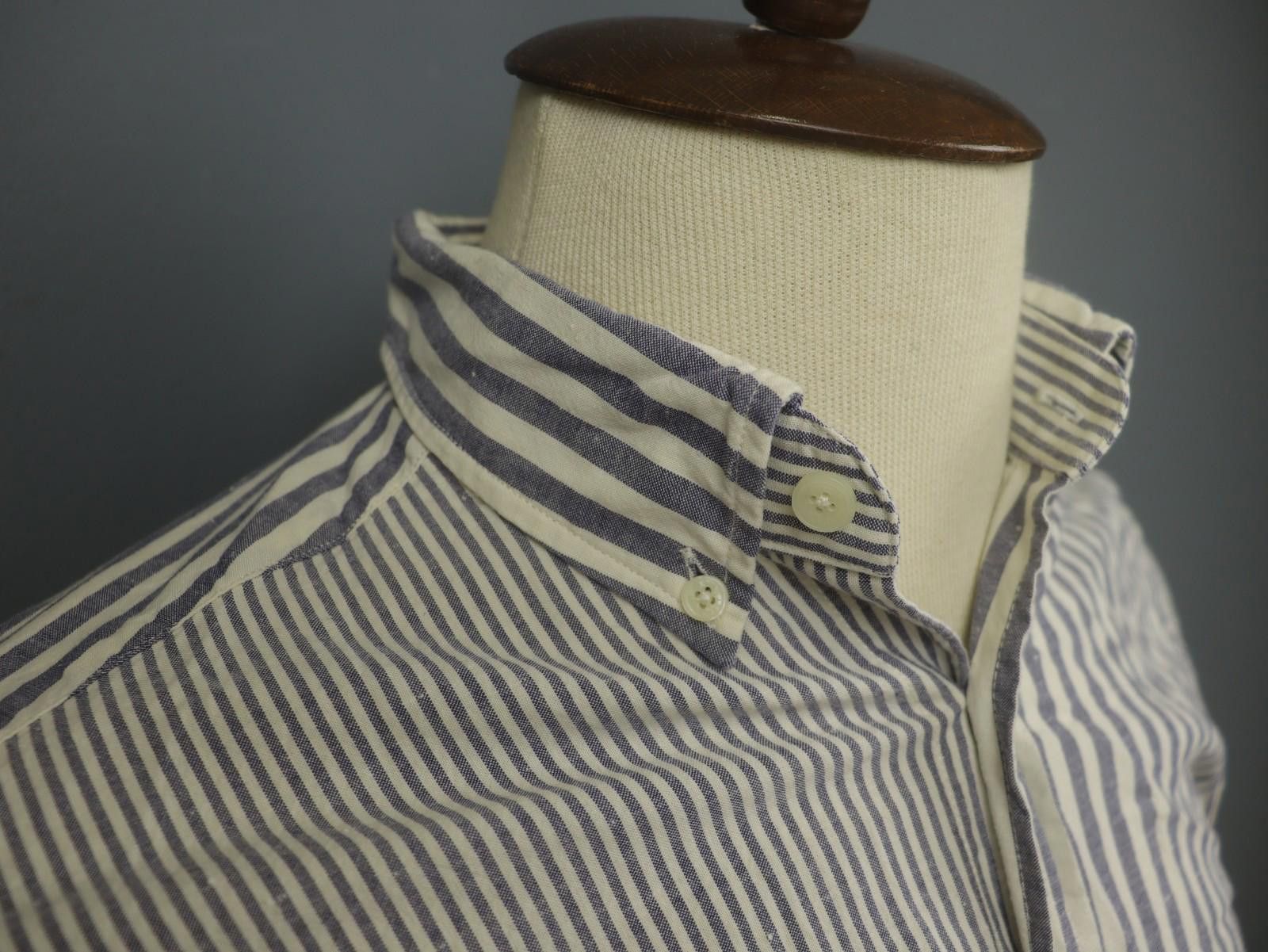 Designer Hackett London White Blue Collared Button-Up Shirt Size M Size US M / EU 48-50 / 2 - 5 Thumbnail