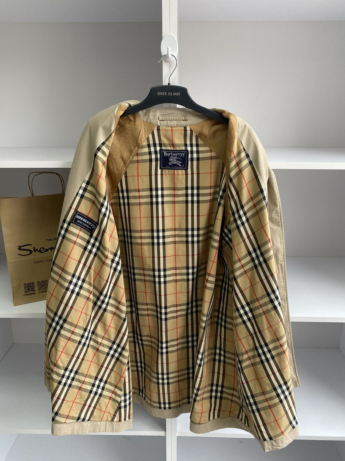 Burberry × Vintage Vintage Burberry Nova Check Beige Coat Size US S / EU 44-46 / 1 - 10 Thumbnail