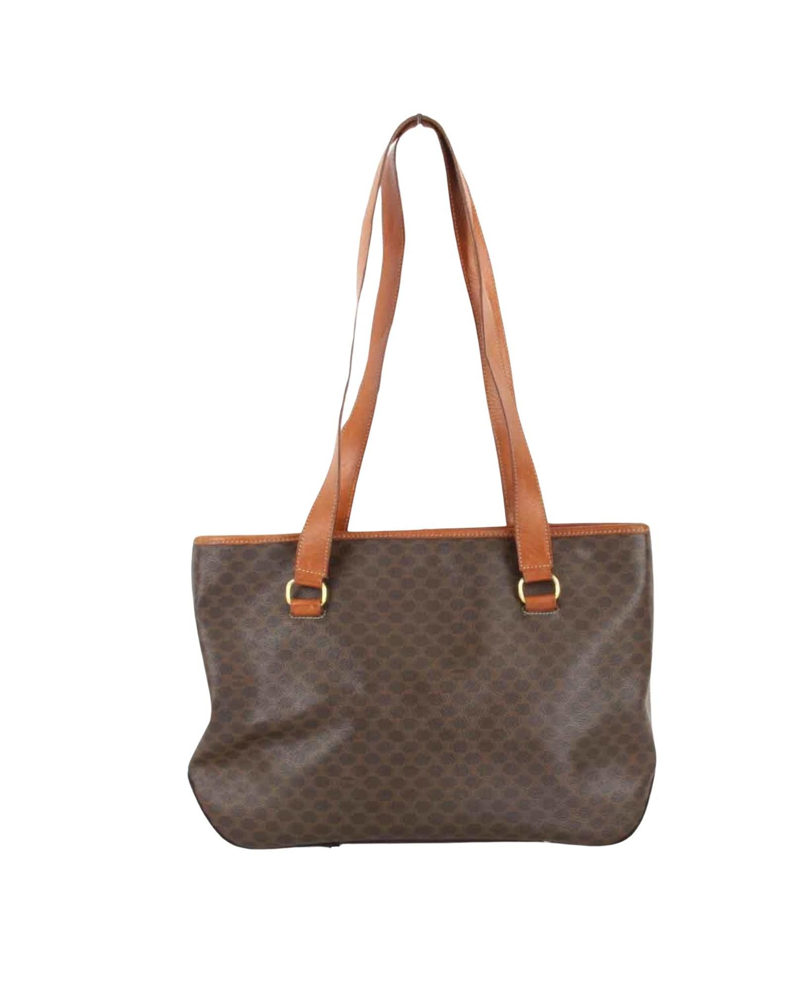 image of Celine Sophisticated Leather Tote Bag in Brown, Women's
