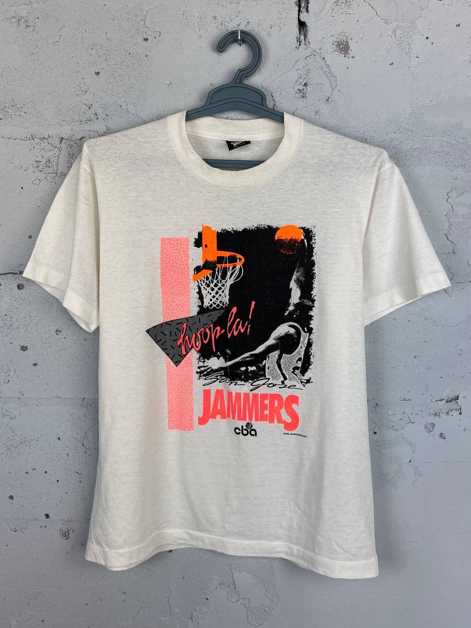 NBA × Vintage Vintage Rare CBA San Jose Jammers 1991 Basketball T Shirt Size US L / EU 52-54 / 3 - 1 Thumbnail
