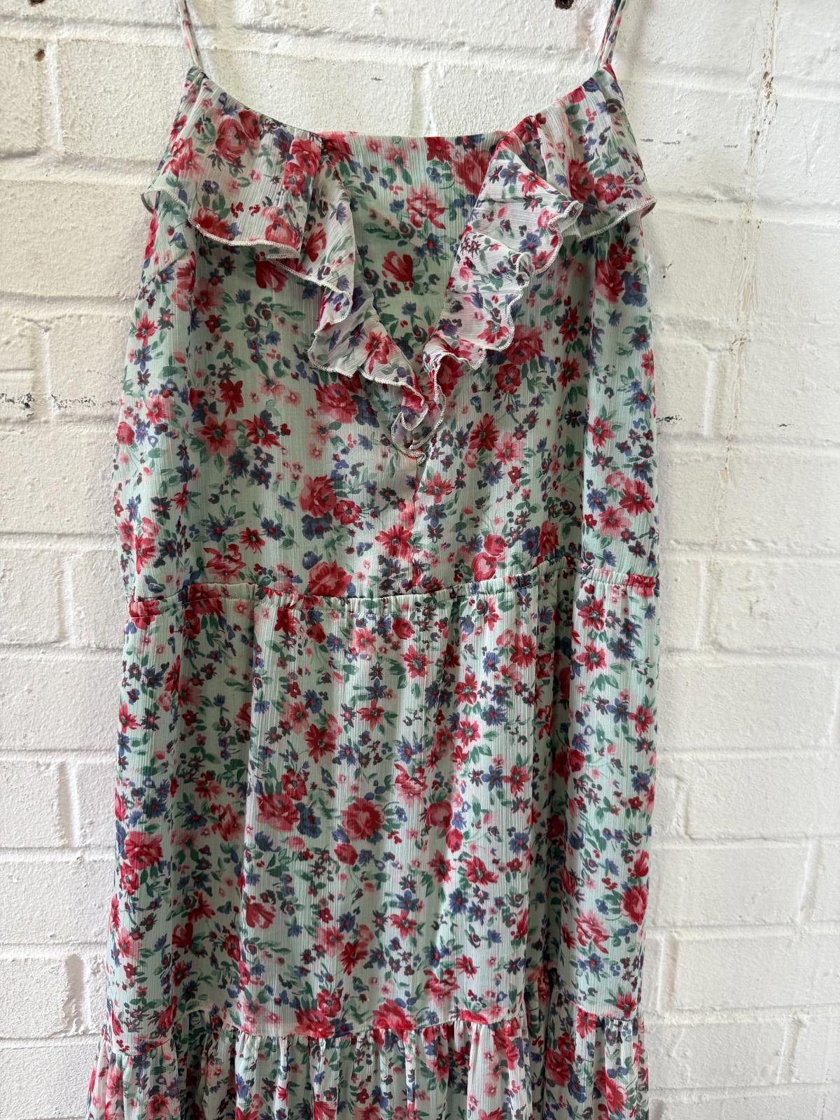 Designer Floral Maxi Dress with Ruffle Detail Size M / US 6-8 / IT 42-44 - 3 Thumbnail