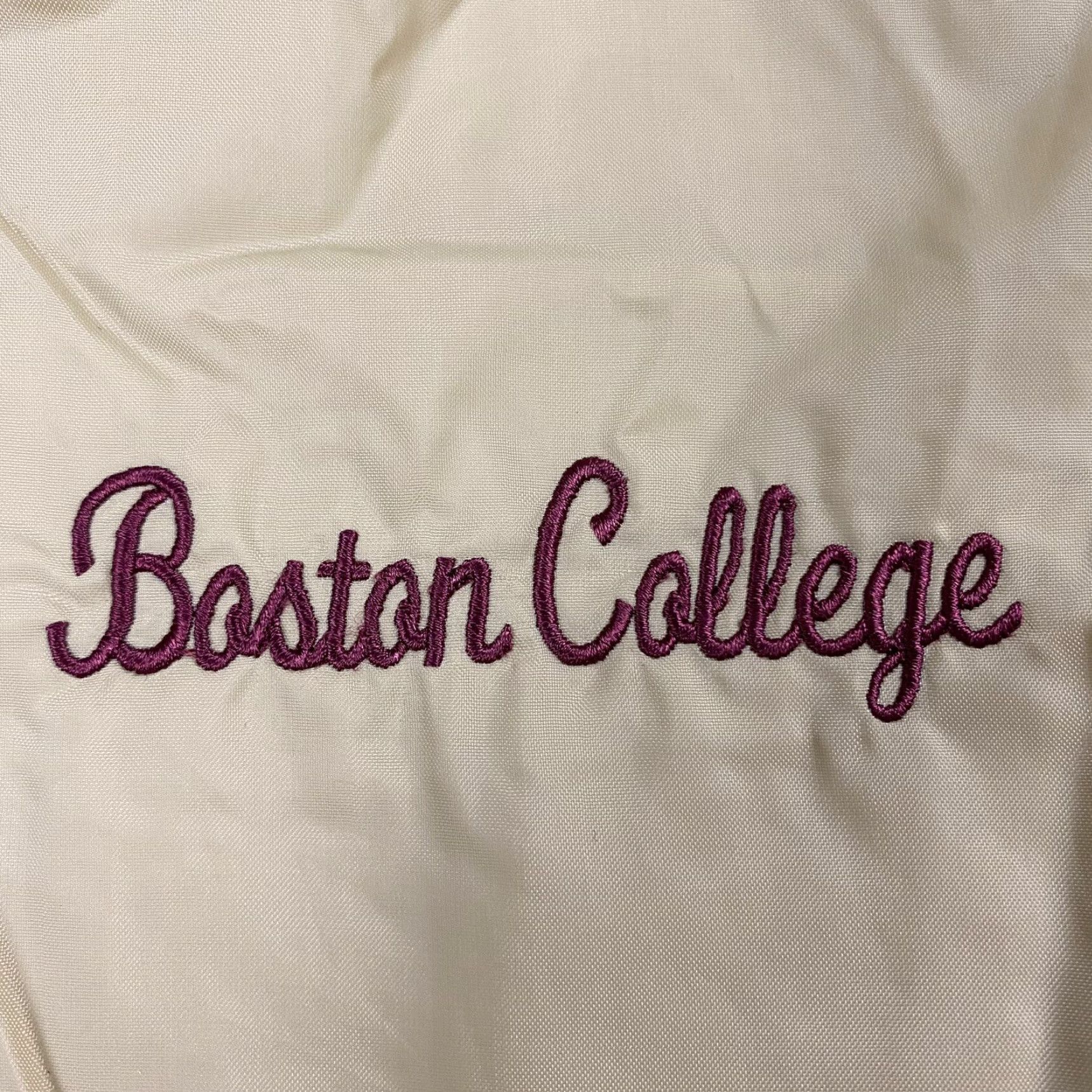 Vintage VTG 70S 80S BOSTON COLLEGE COLLEGIATE COACHES JACKET TURFER EMBROIDERED LADIES Size L / US 10 / IT 46 - 3 Thumbnail