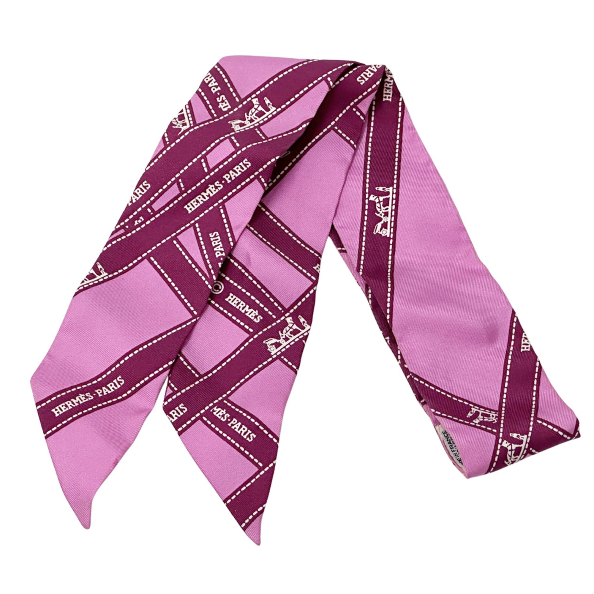 Hermes Stole Reversible Scarf Silk Angora Wine Red HELMES Belt Pattern Nausicaa Hermes Hermes Stole Reversible Scarf Silk Angora Wine Red  main image 3