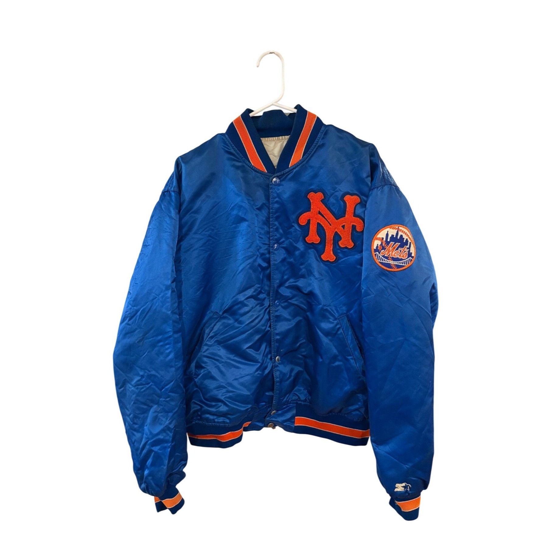 Starter Vintage 1980's Starter New York Mets MLB Satin Bomber Jacket Size US XL / EU 56 / 4 - 1 Thumbnail