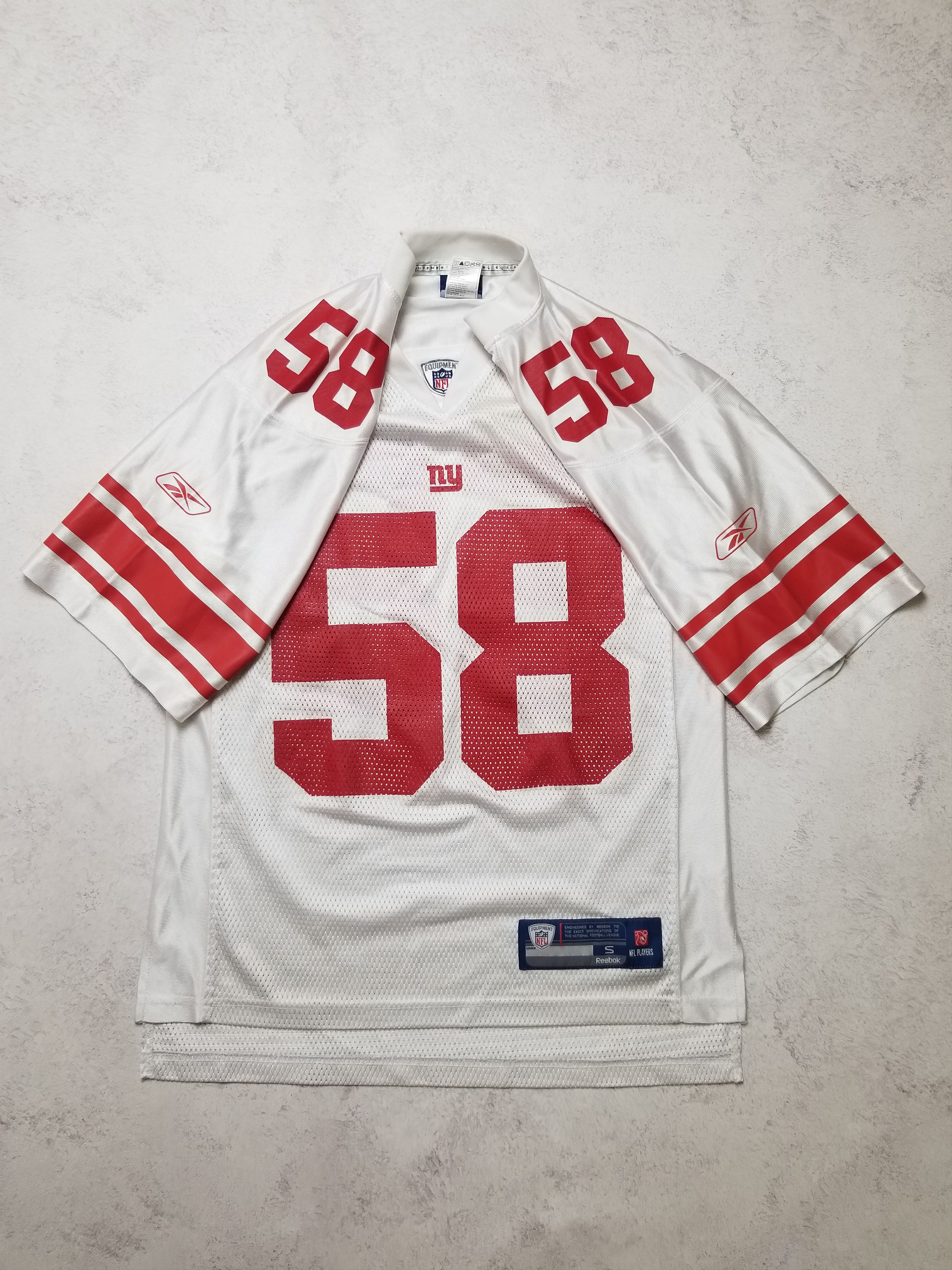 Reebok VTG REEBOK NFL EQUIPMENT NEW YORK GIANTS PIERCE #58 JERSEY Size US S / EU 44-46 / 1 - 3 Thumbnail