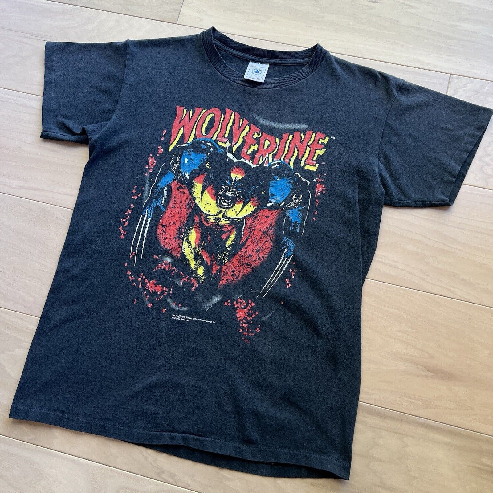 Marvel Comics × Vintage Vintage Wolverine Shirt Youth XL Black 90s X Men Marvel Size US S / EU 44-46 / 1 - 9 Thumbnail