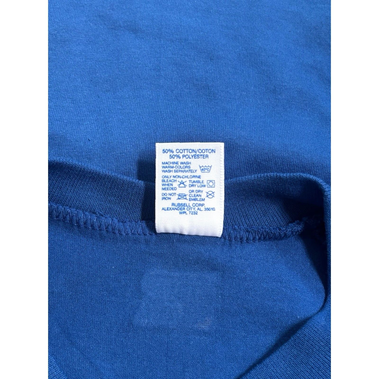 Russell Athletic VINTAGE Russell Athletic softball shirt Womens L Blue 90s deadstock NWOT Henley 2 buttons 50/50 USA Size L / US 10 / IT 46 - 5 Thumbnail