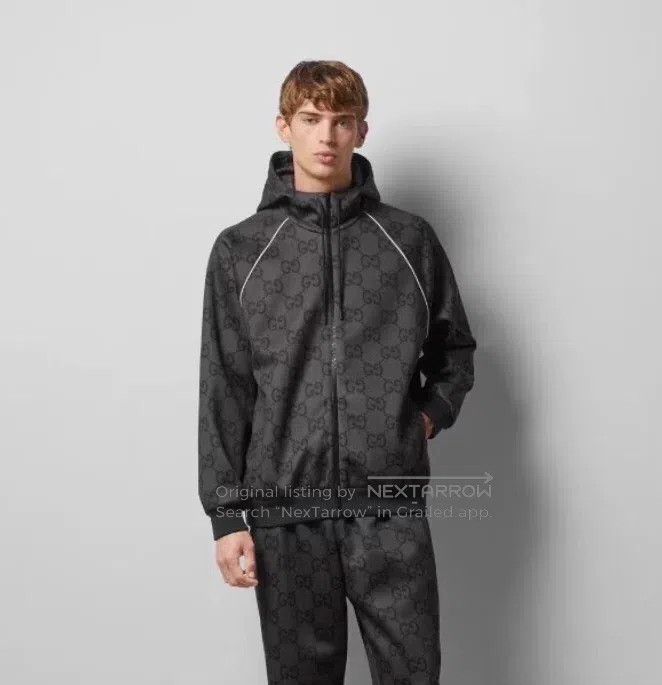 Gucci Gucci 23 black logo dark pattern jacquard full print hoode Size US M / EU 48-50 / 2 - 8 Thumbnail