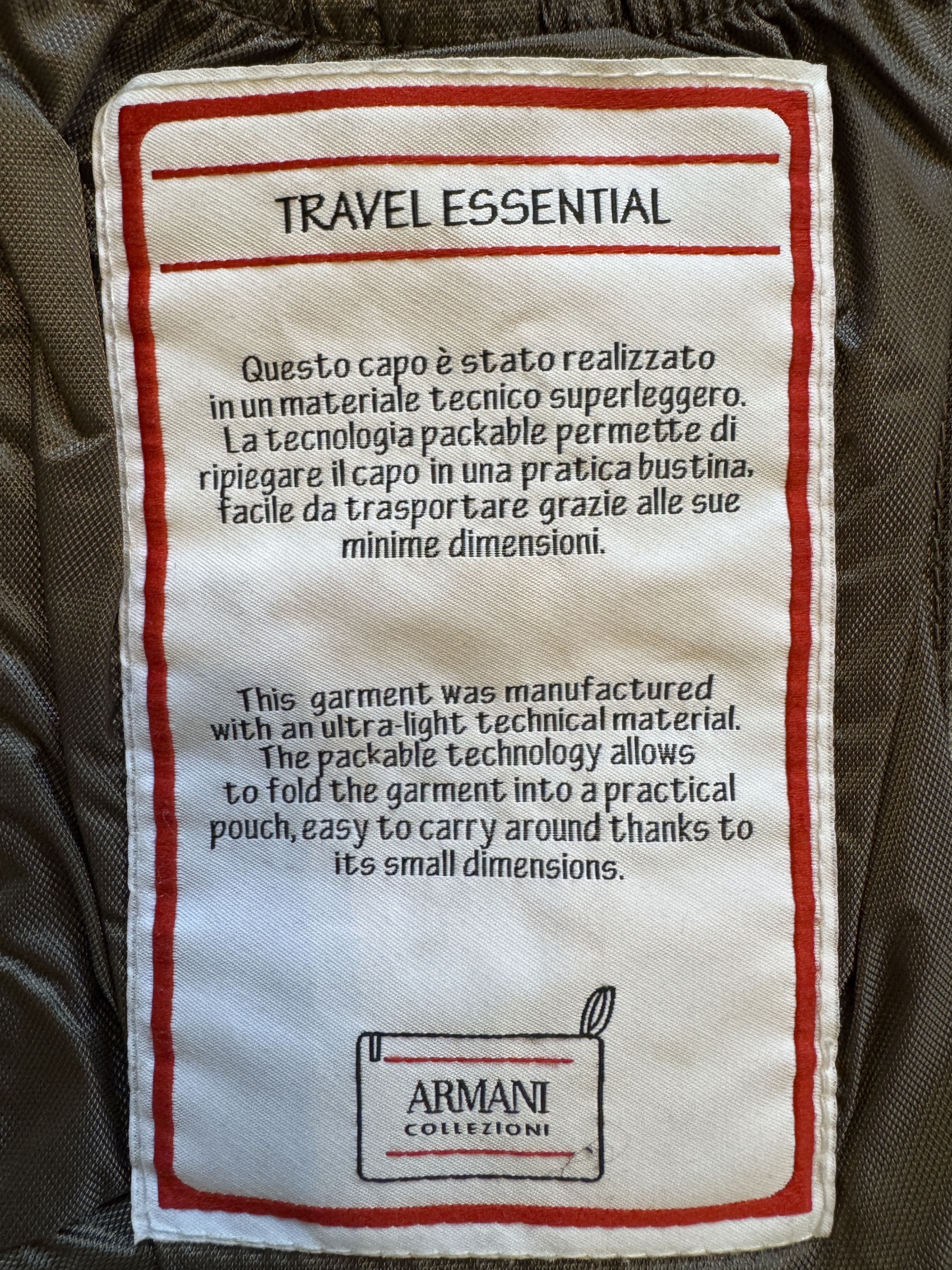 Armani Collezioni Armani Collezioni Men's Brown Packable Bomber Jacket Size US M / EU 48-50 / 2 - 4 Thumbnail