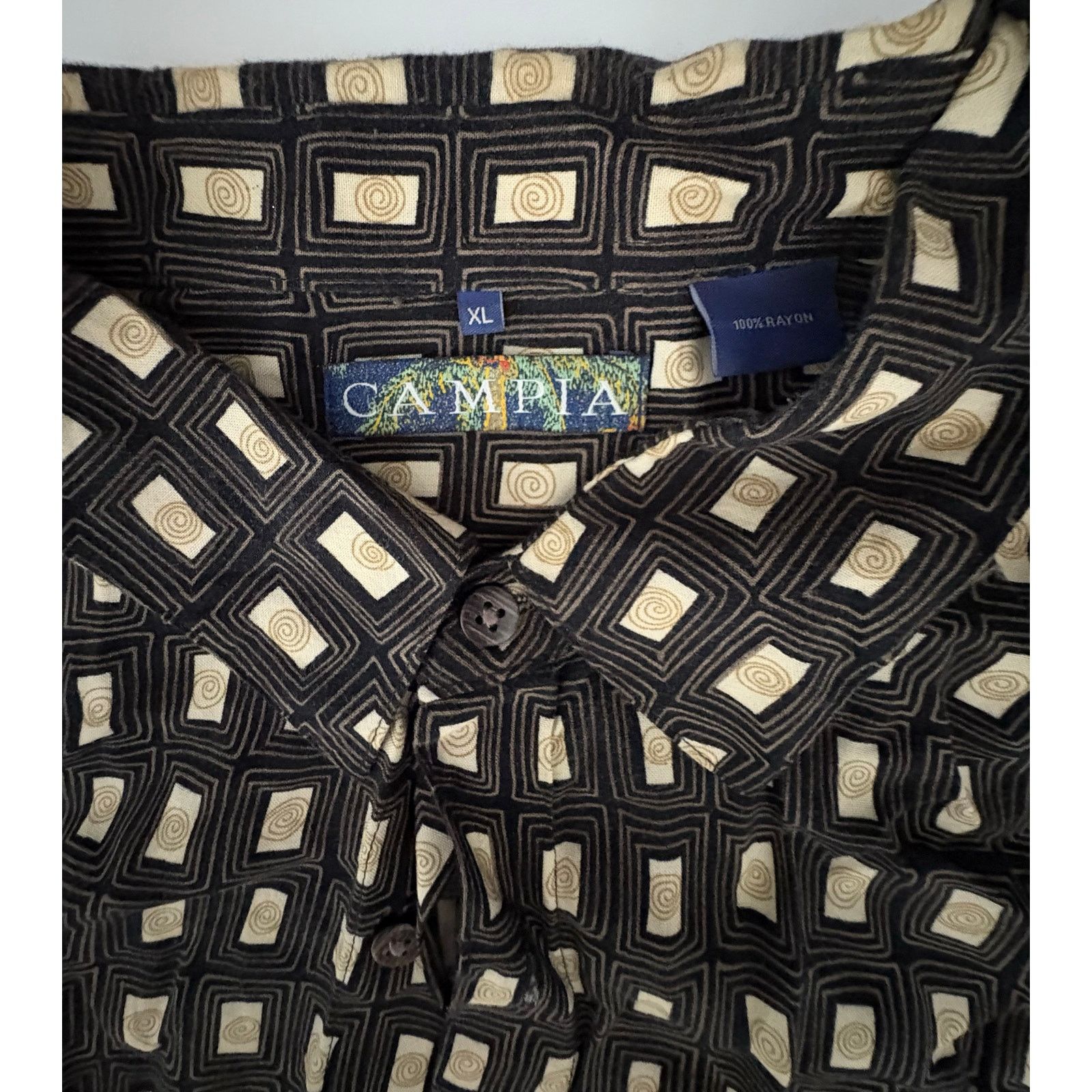 Campia Moda Campia men’s Hawaiian shirt button down rayon XL Size US XL / EU 56 / 4 - 2 Thumbnail